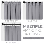 Blackout Window Curtains Solid Room Darkening Back Tab Set of 2