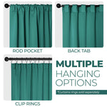 Blackout Window Curtains Solid Room Darkening Back Tab Set of 2