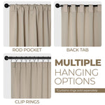 Blackout Window Curtains Solid Room Darkening Back Tab Set of 2