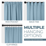 Blackout Window Curtains Solid Room Darkening Back Tab Set of 2