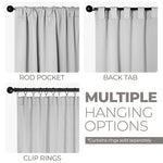 Blackout Window Curtains Solid Room Darkening Back Tab Set of 2
