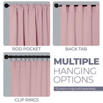 Blackout Window Curtains Solid Room Darkening Back Tab Set of 2
