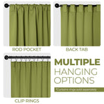 Blackout Window Curtains Solid Room Darkening Back Tab Set of 2