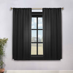 Blackout Window Curtains Solid Room Darkening Rod Pocket Set of 2