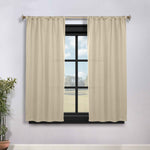 Blackout Window Curtains Solid Room Darkening Rod Pocket Set of 2
