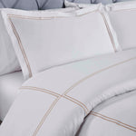 100% Cotton Two-Line Embroidered Duvet Cover Set