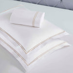 100% Cotton Two-Line Embroidered Duvet Cover Set