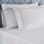 100% Cotton Two-Line Embroidered Sheet Set