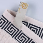 Superior Cotton 8-Piece Towel Set with Greek Scroll and Floral Pattern