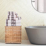 Superior Cotton 8-Piece Towel Set with Greek Scroll and Floral Pattern