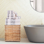 Superior Cotton 8-Piece Towel Set with Greek Scroll and Floral Pattern