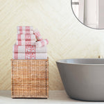 Superior Cotton 8-Piece Towel Set with Greek Scroll and Floral Pattern