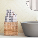 Superior Cotton 8-Piece Towel Set with Greek Scroll and Floral Pattern