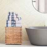 Superior Cotton 8-Piece Towel Set with Greek Scroll and Floral Pattern