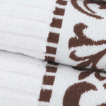 Superior Cotton 8-Piece Towel Set with Greek Scroll and Floral Pattern