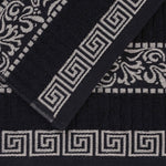 Superior Cotton 8-Piece Towel Set with Greek Scroll and Floral Pattern