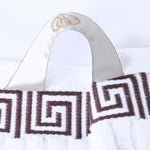 Superior Cotton 8-Piece Towel Set with Greek Scroll and Floral Pattern