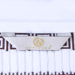 Superior Cotton 8-Piece Towel Set with Greek Scroll and Floral Pattern