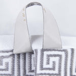 Superior Cotton 8-Piece Towel Set with Greek Scroll and Floral Pattern