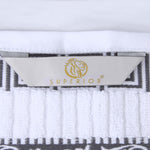 Superior Cotton 8-Piece Towel Set with Greek Scroll and Floral Pattern