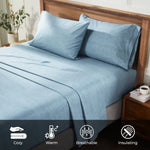 Superior Melange Flannel Cotton Two-Toned Fuzzy Pillowcases, Set of 2