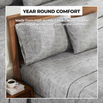 Superior Melange Flannel Cotton Two-Toned Fuzzy Pillowcases, Set of 2