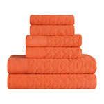 Turkish Cotton Herringbone Jacquard Assorted 6 Piece Towel Set