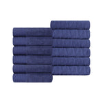 Superior Turkish Cotton Jacquard Herringbone Solid 12 Piece Face Towel