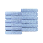 Superior Turkish Cotton Jacquard Herringbone Solid 12 Piece Face Towel