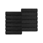 Superior Turkish Cotton Jacquard Herringbone Solid 12 Piece Face Towel
