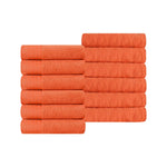 Superior Turkish Cotton Jacquard Herringbone Solid 12 Piece Face Towel