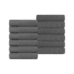 Superior Turkish Cotton Jacquard Herringbone Solid 12 Piece Face Towel