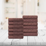 Superior Turkish Cotton Jacquard Herringbone Solid 12 Piece Face Towel