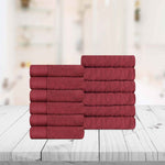 Superior Turkish Cotton Jacquard Herringbone Solid 12 Piece Face Towel