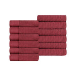 Superior Turkish Cotton Jacquard Herringbone Solid 12 Piece Face Towel