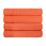 Superior Turkish Cotton Jacquard Herringbone Solid 4 Piece Bath Towels
