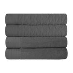 Superior Turkish Cotton Jacquard Herringbone Solid 4 Piece Bath Towels