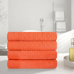Superior Turkish Cotton Jacquard Herringbone Solid 4 Piece Bath Towels