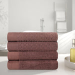 Superior Turkish Cotton Jacquard Herringbone Solid 4 Piece Bath Towels