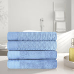 Superior Turkish Cotton Jacquard Herringbone Solid 4 Piece Bath Towels