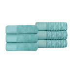 Superior Turkish Cotton Jacquard Herringbone Solid 6 Piece Hand Towel