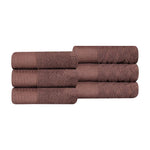 Superior Turkish Cotton Jacquard Herringbone Solid 6 Piece Hand Towel