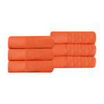 Superior Turkish Cotton Jacquard Herringbone Solid 6 Piece Hand Towel