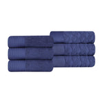 Superior Turkish Cotton Jacquard Herringbone Solid 6 Piece Hand Towel