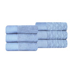 Superior Turkish Cotton Jacquard Herringbone Solid 6 Piece Hand Towel