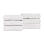 Superior Turkish Cotton Jacquard Herringbone Solid 6 Piece Hand Towel