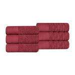 Superior Turkish Cotton Jacquard Herringbone Solid 6 Piece Hand Towel