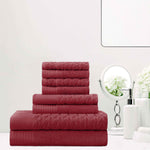 Superior Turkish Cotton Jacquard Herringbone & Solid 8 Piece Towel Set