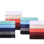 Superior Turkish Cotton Jacquard Herringbone & Solid 8 Piece Towel Set
