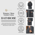 Superior Turkish Cotton Terry Kimono Embroidered Unisex Bathrobe